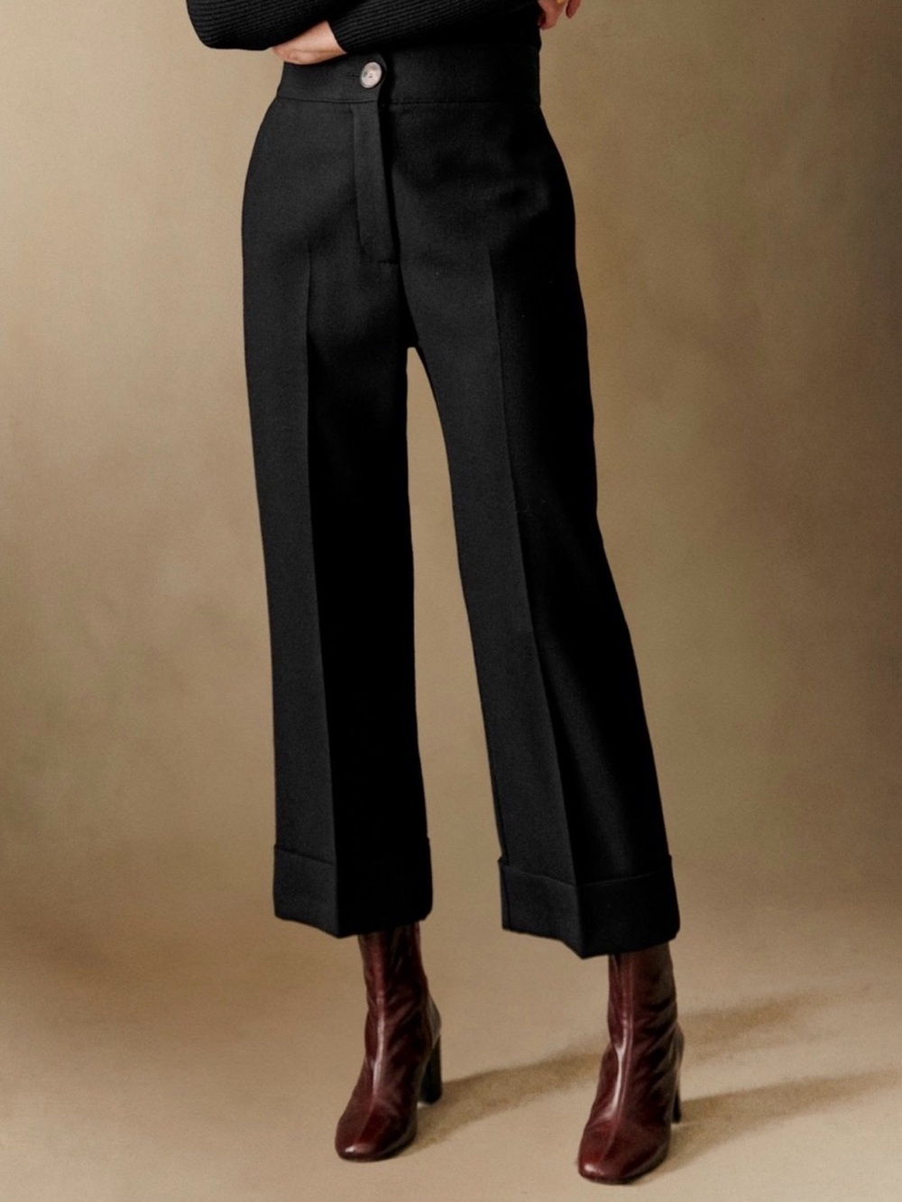 Sezane Damon Wide-Cuff Trousers - sz 34 Women's - Picture 2 of 12